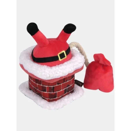 Jouet en peluche pour chien - Merry Woofmas - Père Noel dans sa cheminée - Pet PLAY