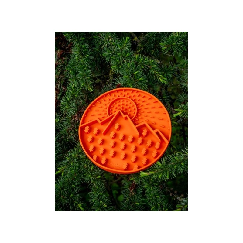 Tapis de léchage 🌄 pour chien et chat - Explorer Mat Orange - inooko