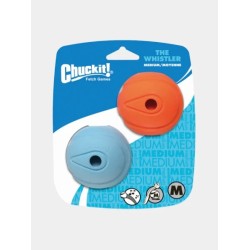 Lot de 2 balles pour chien en caoutchouc - The Whistler - Chuck It! - Taille M