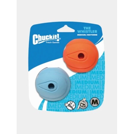 Lot de 2 balles pour chien en caoutchouc - The Whistler - Chuck It! - Taille M