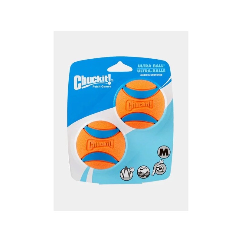 Lot de 2 balles en caoutchouc pour chien - Chuck It! - Taille M