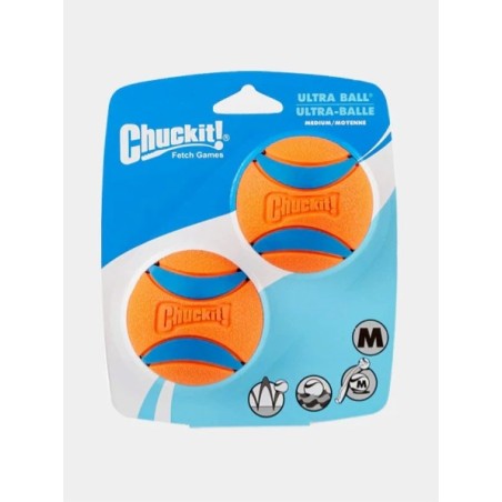 Lot de 2 balles en caoutchouc pour chien - Chuck It! - Taille M