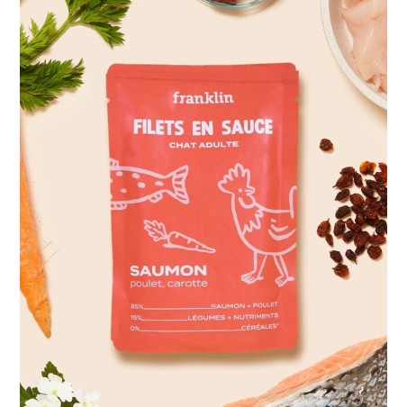 SAUMON, POULET, CAROTTE
Filets en sauce chat,12 x 85g