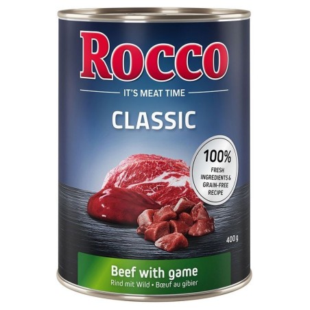 Boîtes Rocco Classic 6 x 400 g pour chien à prix mini,bœuf, gibier