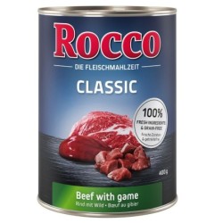 Lot Rocco Classic 12 x 400 g pour chien,bœuf, renne