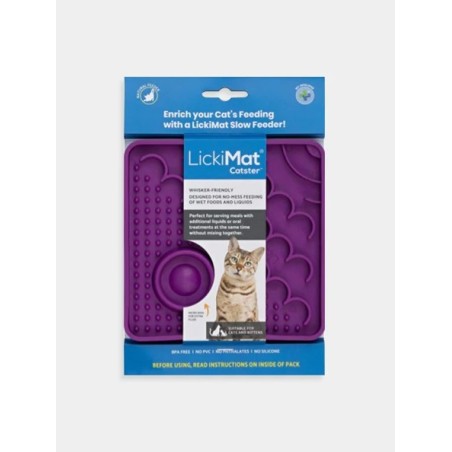 Tapis de léchage pour chat - Catster Lickimat - Violet