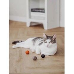 4 balles en laine feutrée pour chat - Coloris Pure - District 70