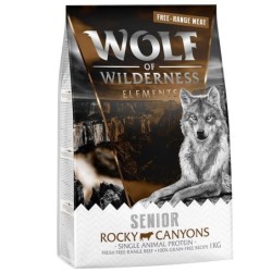 Wolf of Wilderness SENIOR Sensitive "Rocky Canyons" bœuf élevé en liberté sans céréales pour chien,1 kg