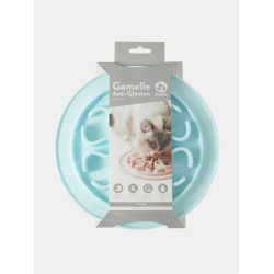 Gamelle anti-glouton pour chat - bleu pastel