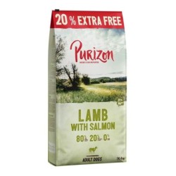 Croquettes Purizon sans céréales 14,4 kg,Adult agneau, saumon