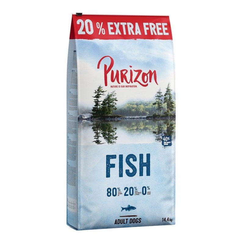 Croquettes Purizon sans céréales 14,4 kg,Adult poisson